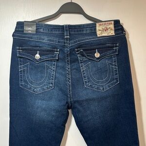 True Religion Women's Dark Indigo high rise skinny Leg Jeans